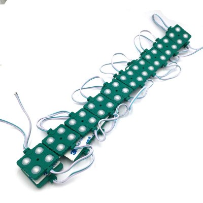 Modulo 4 LEDs SMD2835 - 2W 12V con lupa VERDE